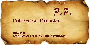 Petrovics Piroska névjegykártya